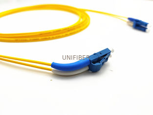 Data center 45/90 degree angled boot LC/UPC to Short Boot LC/UPC fiber optic patch cord single mode duplex 3m LSZH