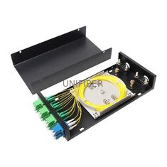 8 Ports Wall Mount FTTH Fiber Enclosure Box 0.74mm Shell With LC Pigtails