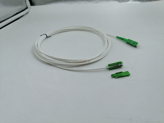 Flexible SC APC Ferrule To SC APC Armored Fiber Patch Cable G657A2 3.0mm UV White 30m 50m